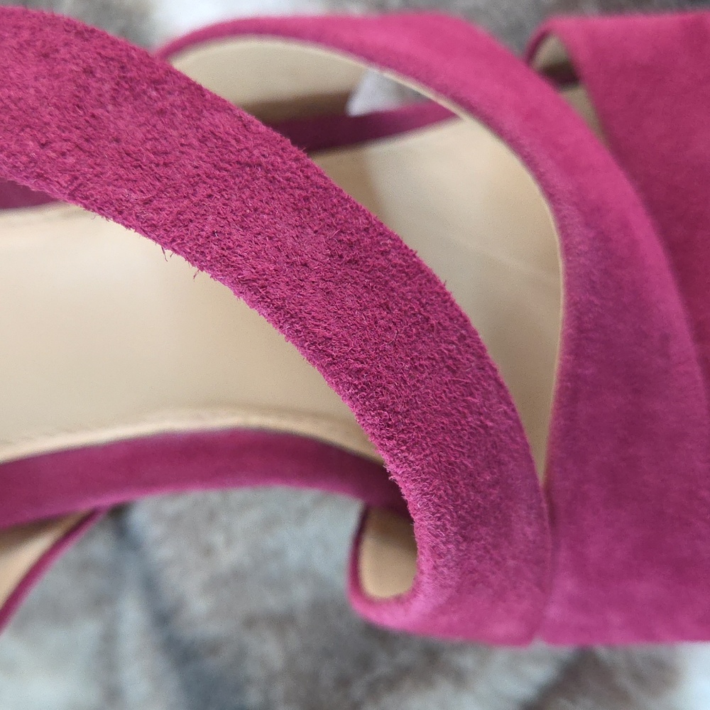 Antonio Melanie NWT Heeled Sandal Sling Back Magenta Suede Leather 9.5 M - Picture 16 of 16